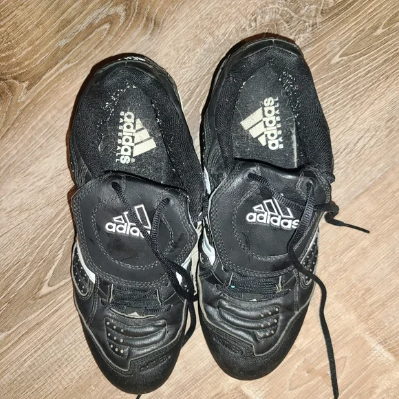 Adidas Softball Cleats Black Athletic Shoes Size 9 - Picture 5 of 8